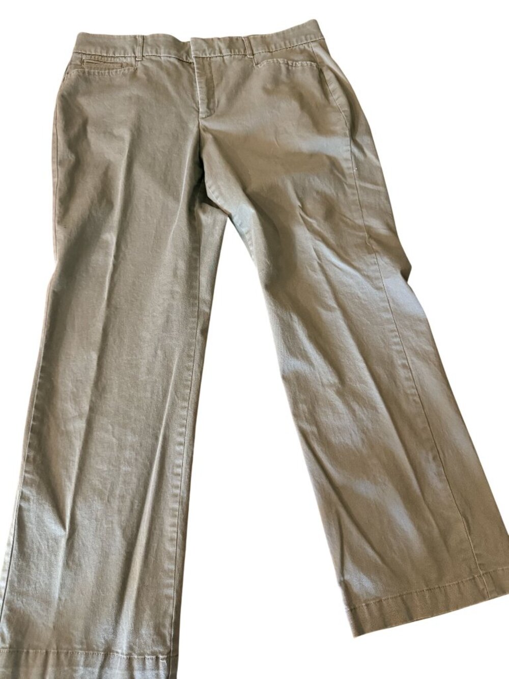 JM Collection Womens Stretch Brown Trousers Size 16 Faux Back Pockets 30" Inseam